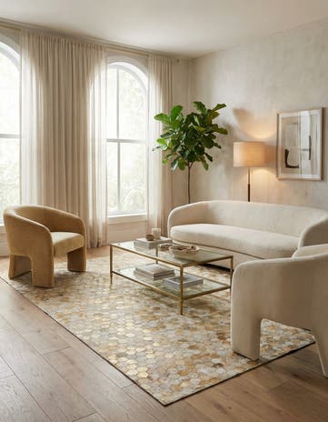 5' 3 x 7' 6 Cowhide Stocks Rug