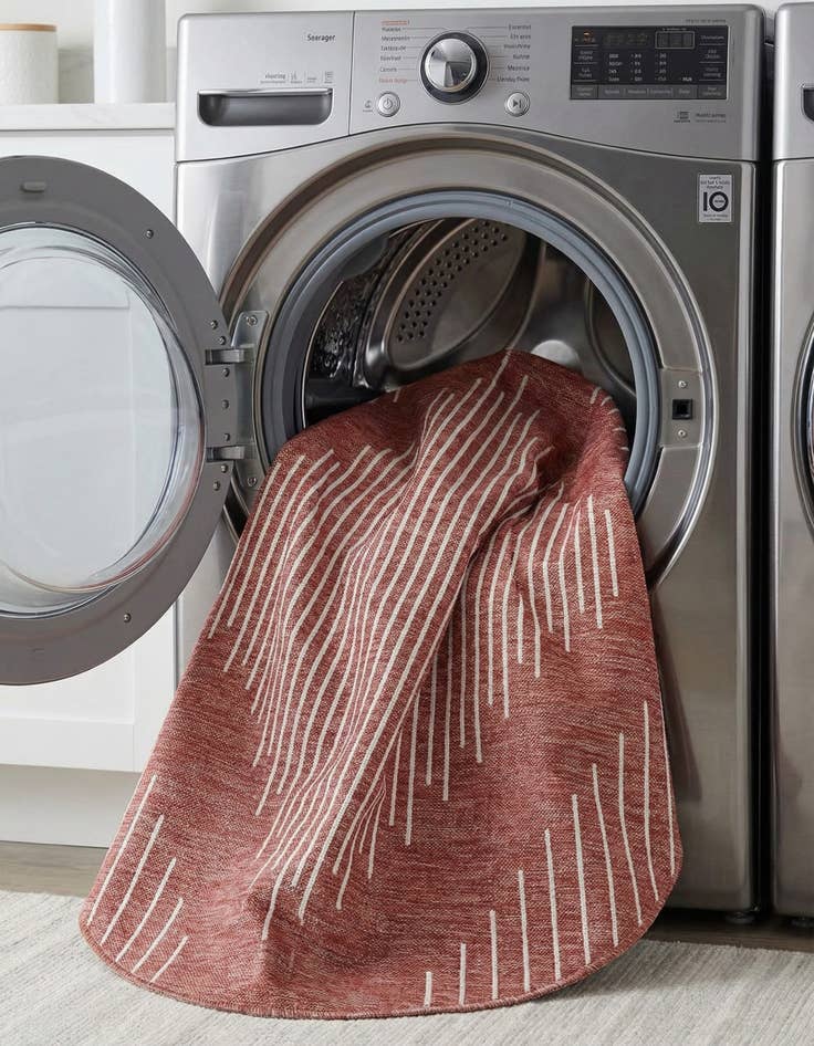 Detail image of  6' x 6'  Washable Modern Indoor / Outdoor Round Rug