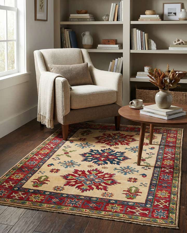 4' 1 x 5' 10 Hand Knotted Kazak Rug