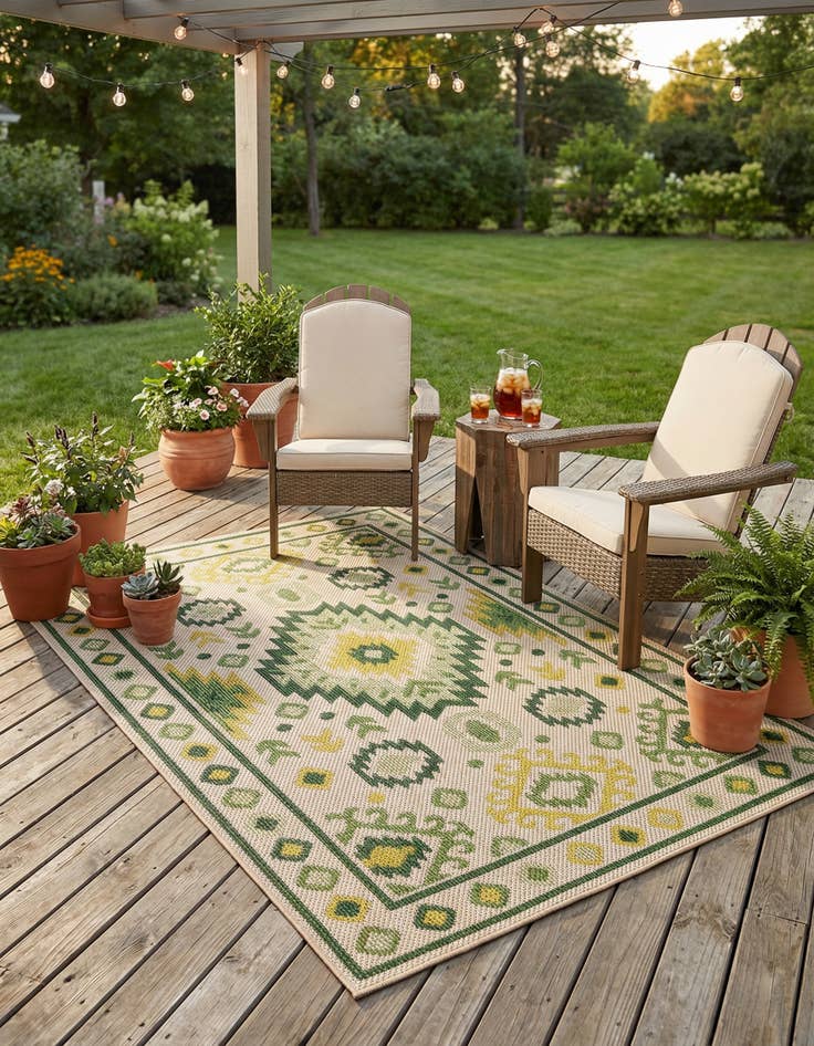 Detail image of 4' x 6' Easy-Clean Baja Indoor / Outdoor Rug