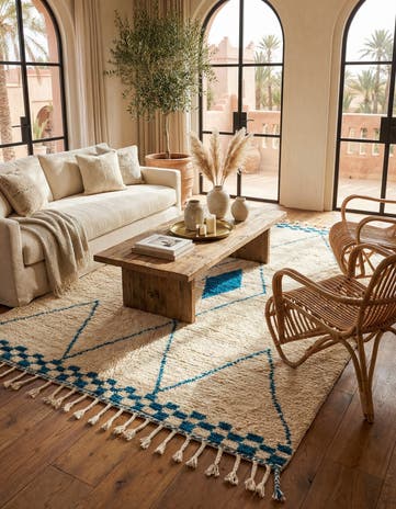 5' 4 x 7' 7 Hand Knotted Moroccan Wool Rug