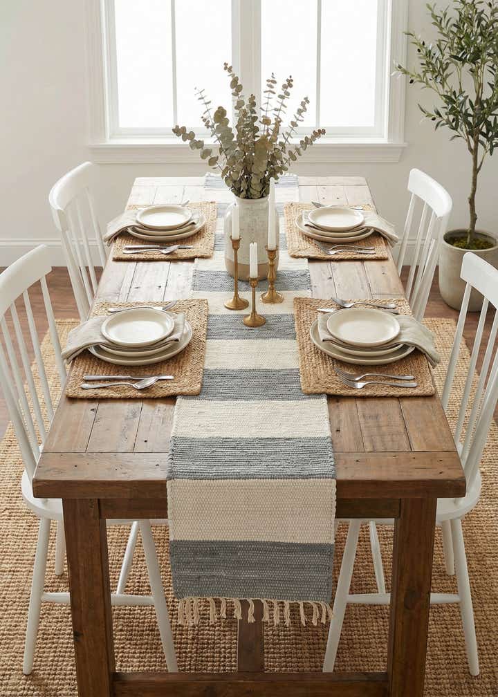 1' 2 x 8' Hand Woven Chindi Rag Table Runner Rug