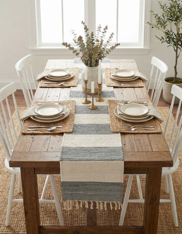 1' 2 x 8' Hand Woven Chindi Rag Table Runner Rug
