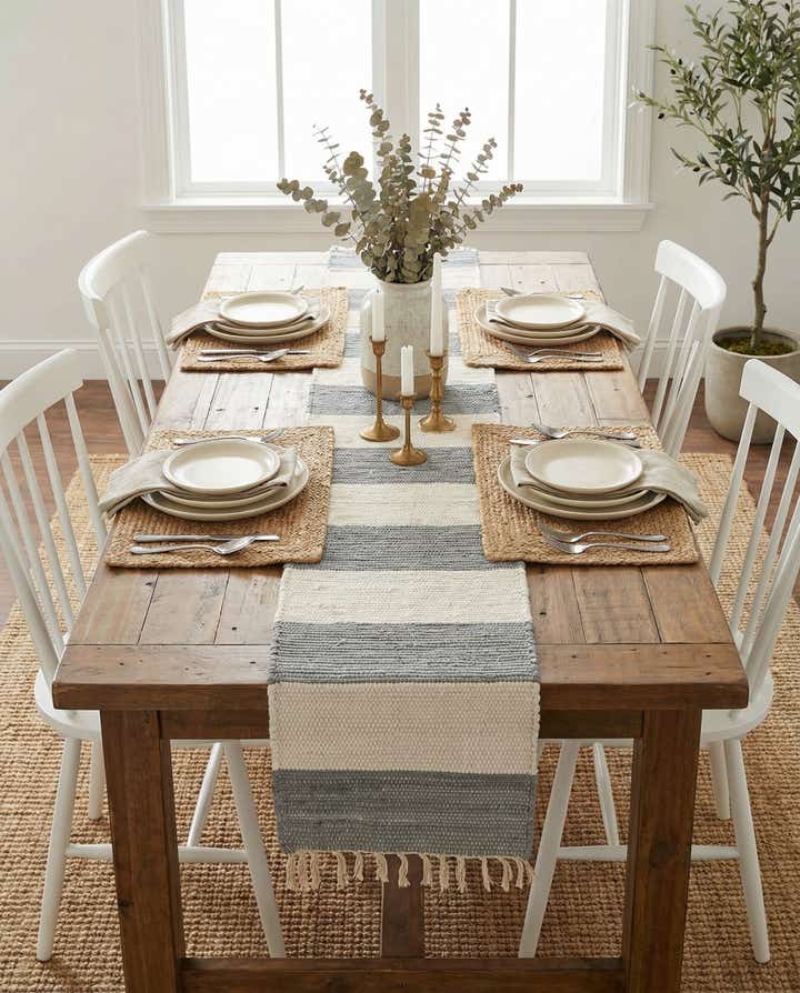 1' 2 x 8' Hand Woven Chindi Rag Table Runner Rug