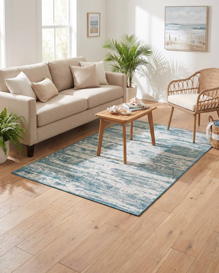 Detail image of 4' x 6' Easy-Clean Modern Indoor / Outdoor Rug