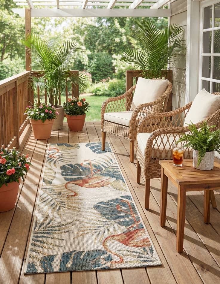 Detail image of 2' x 6'  Washable Baja Indoor / Outdoor Runner Rug