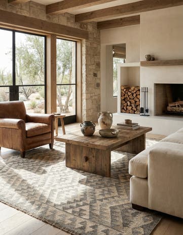 5' 2 x 6' 3 Hand Woven Kilim Maymana Wool Rug