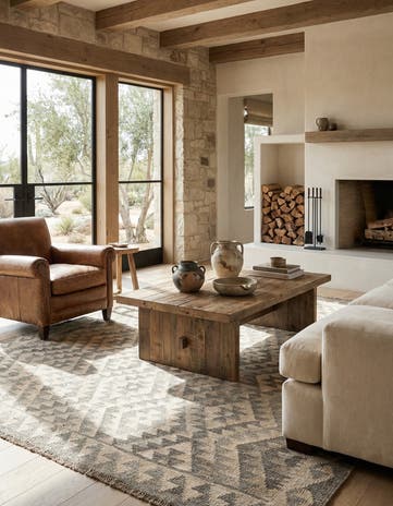 5' 2 x 6' 3 Hand Woven Kilim Maymana Wool Rug