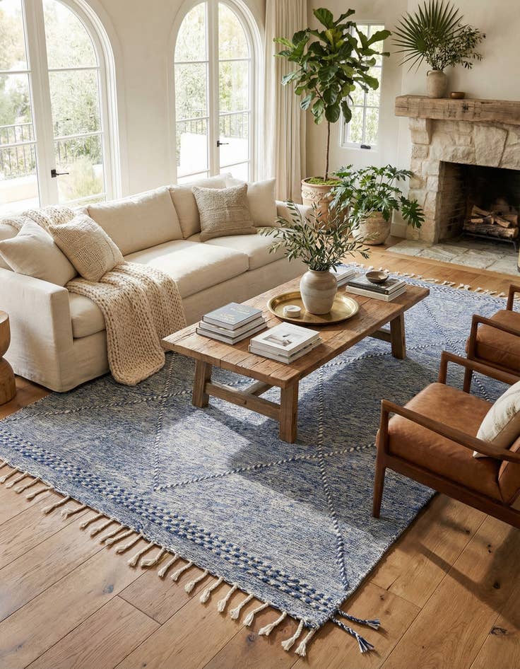 Detail image of 6' 5 x 10' 5  Hand Knotted Moroccan Wool Rug