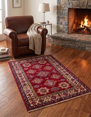 3' 5 x 4' 11 Hand Knotted Kazak Rug
