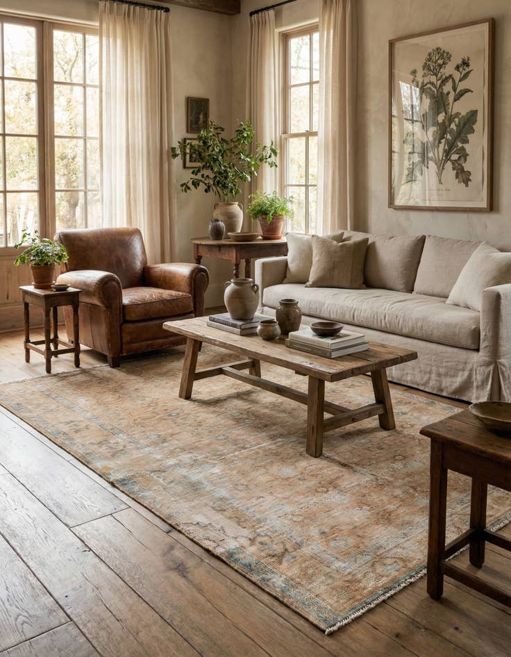 Detail image of 3' 9 x 6' 7  Hand Knotted Ultra Vintage Persian Wool Rug