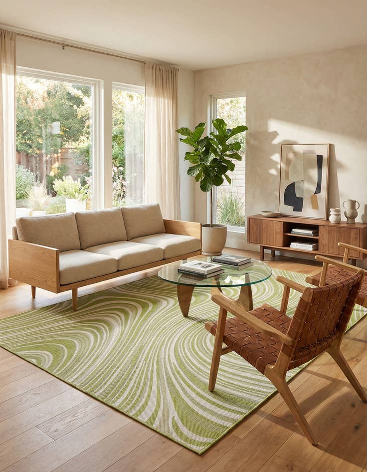 Detail image of  7' x 10'  Washable Modern Indoor / Outdoor Rug