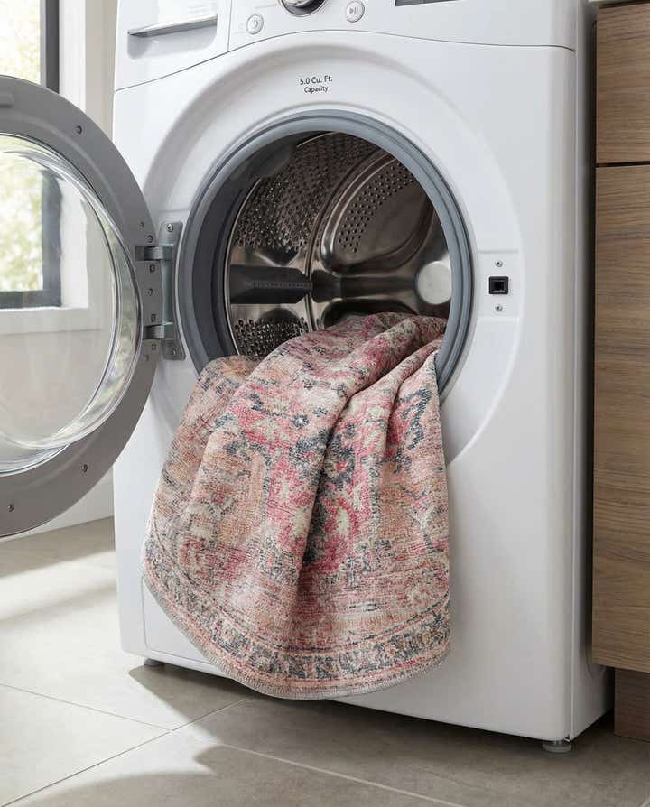 3' 3 x 3' 3 Washable Nostalgia Round Rug