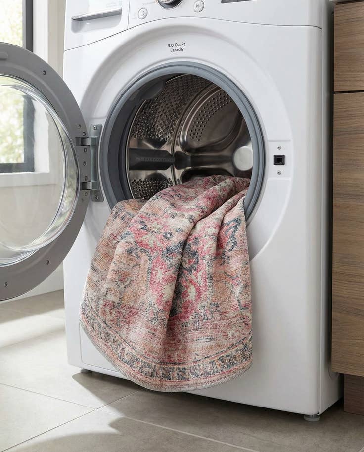 Detail image of 3' 3 x 3' 3 Washable Nostalgia Round Rug