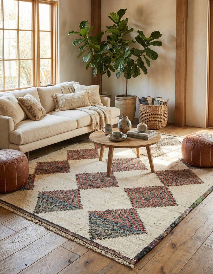 Detail image of  8' 3 x 10' 9  Hand Knotted Moroccan Wool Rug