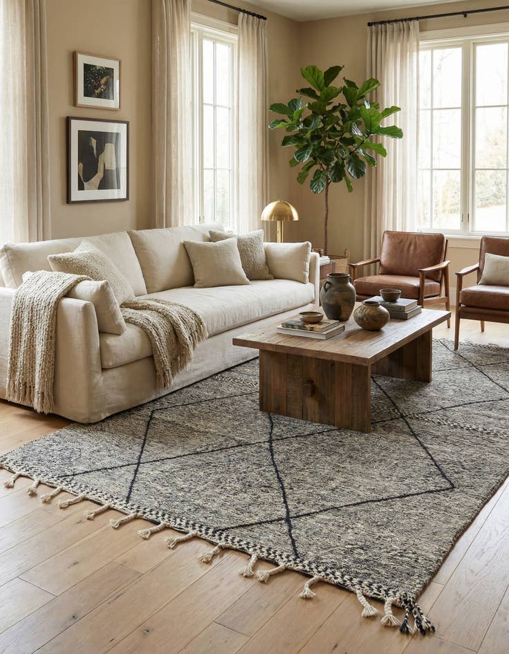 Detail image of 8' 3 x 11' 6  Hand Knotted Moroccan Wool Rug