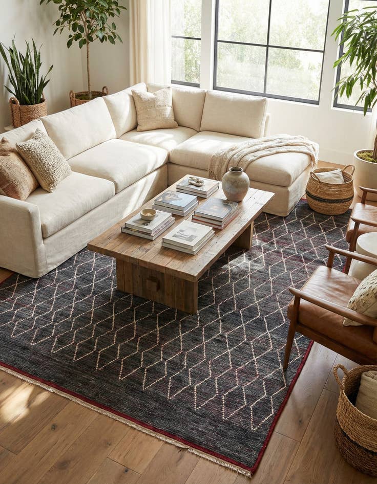 Detail image of 8' 5 x 10' 8  Hand Knotted Moroccan Wool Rug