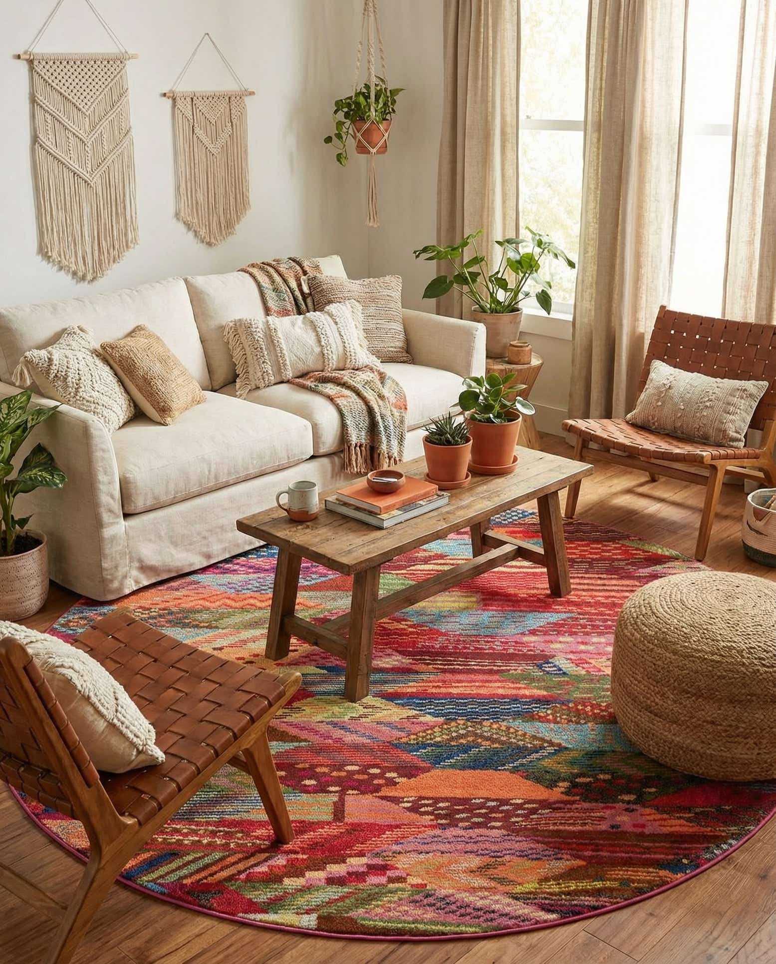 8' x 8' Washable Mesa Round Rug