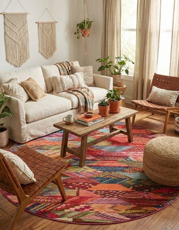 8' x 8' Washable Mesa Round Rug