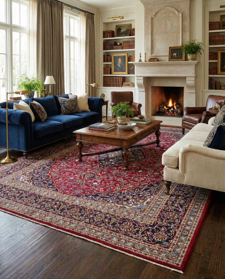 Detail image of 10' x 12' 9 Hand Knotted Mashad Persian Wool Rug