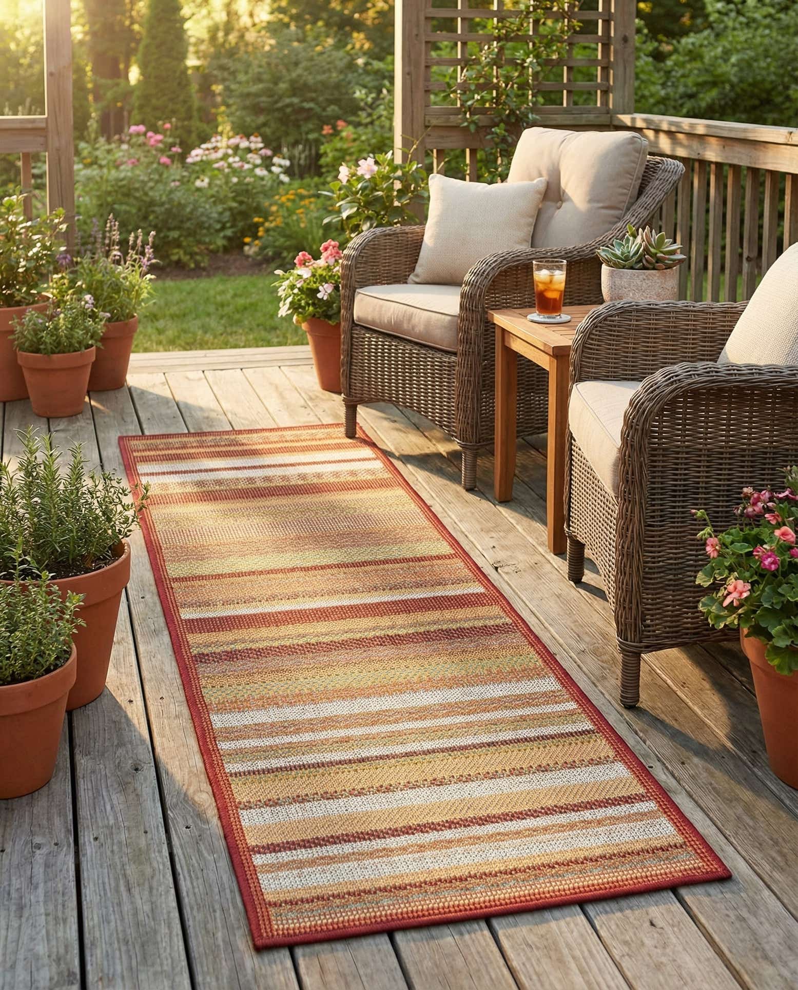 2' x 6' Easy-Clean Baja Indoor / Outdoor Runner Rug