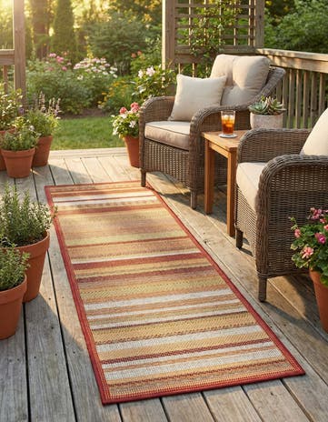 Burgundy Easy-Clean Baja Indoor / Outdoor Runner Rug