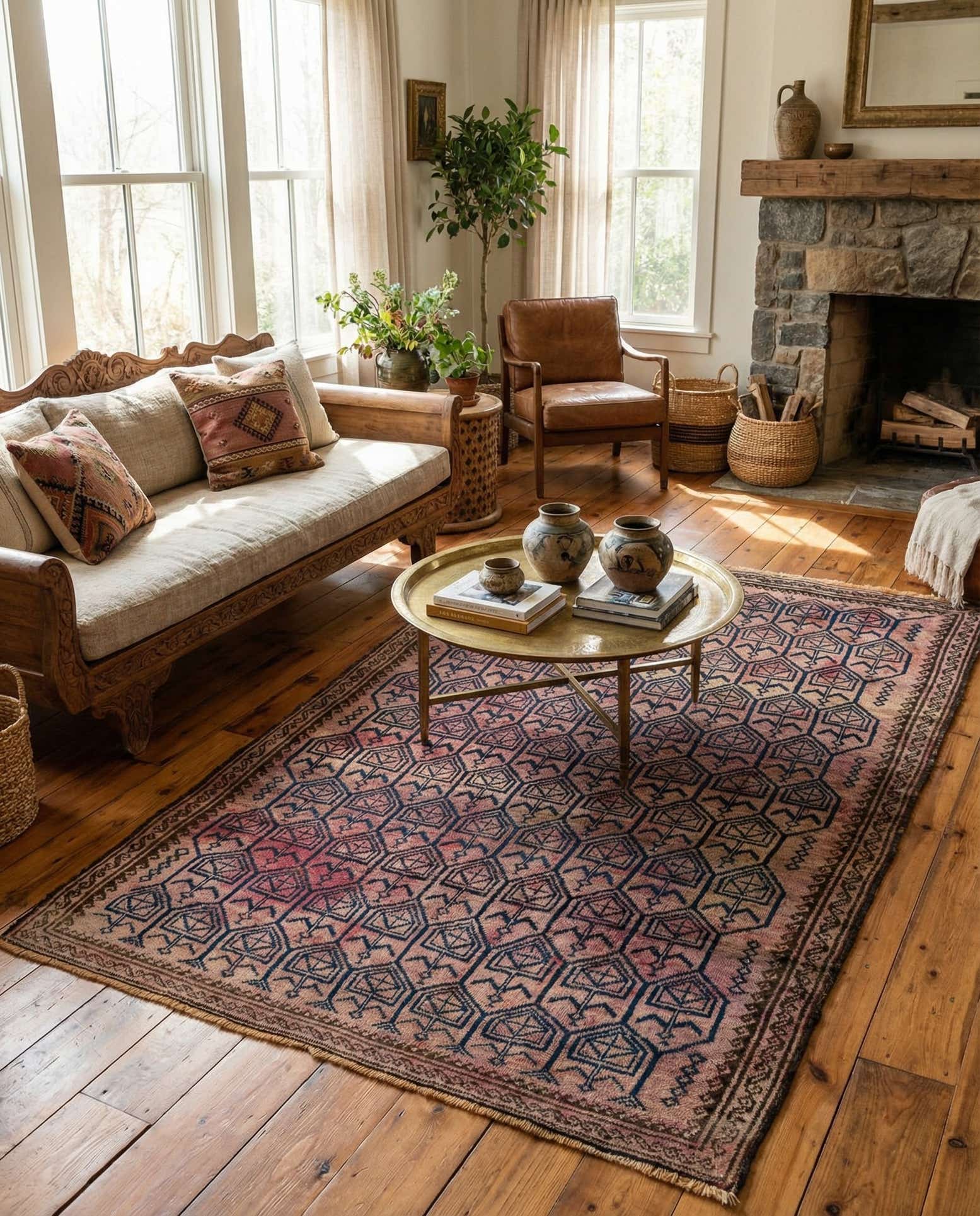 5' 5 x 8' 4 Hand Knotted Balouch Persian Wool Rug