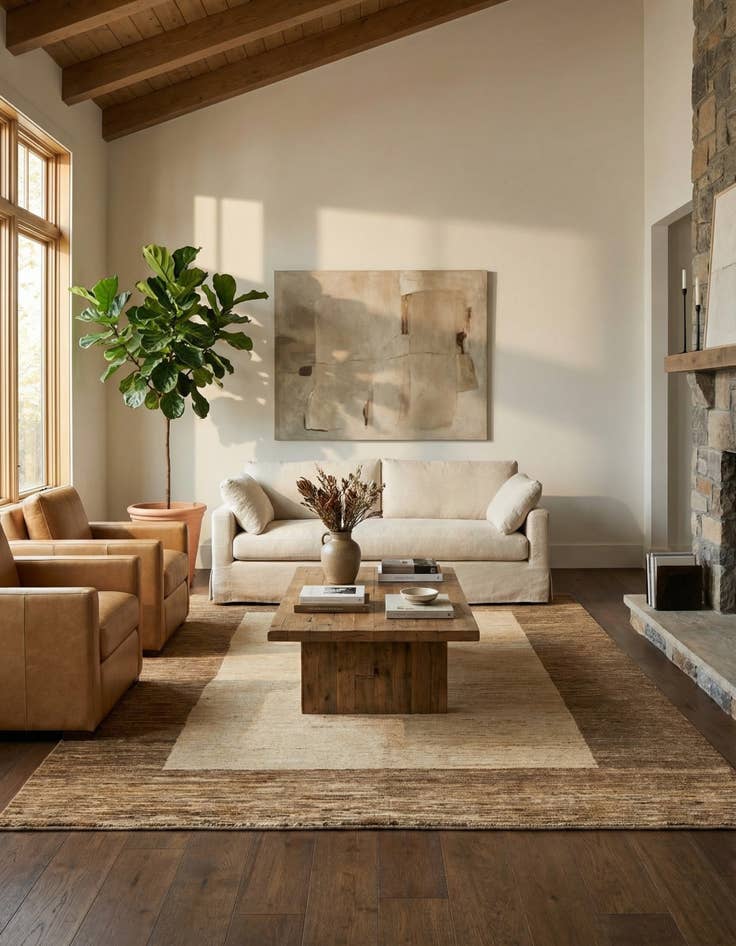 Detail image of  5' 7 x 7' 10  Hand Knotted Modern Ziegler Rug