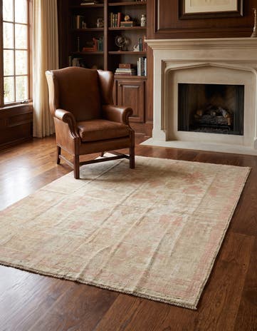 5' 1 x 6' 11 Hand Knotted Oushak Wool Rug