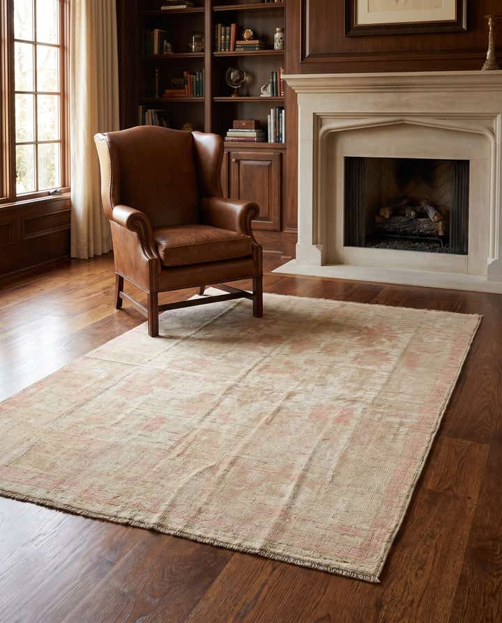 5' 1 x 6' 11 Hand Knotted Oushak Wool Rug