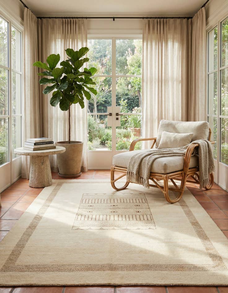 Detail image of 5' x 6' 8 Hand Knotted Gabbeh Wool Rug