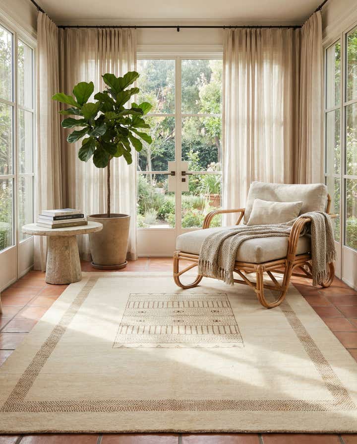 5' x 6' 8 Hand Knotted Gabbeh Wool Rug