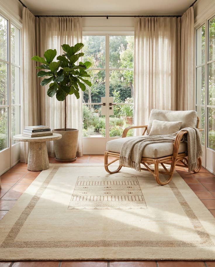 Detail image of 5' x 6' 8 Hand Knotted Gabbeh Wool Rug