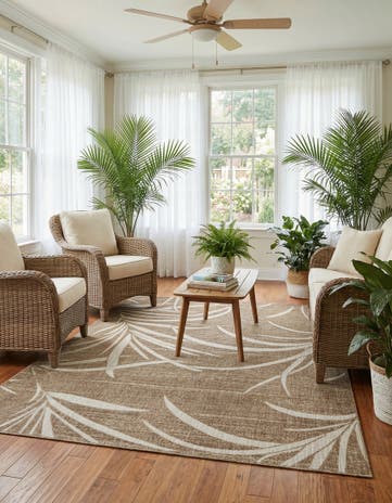 8' x 10' Easy-Clean Botanical Indoor / Outdoor Rug