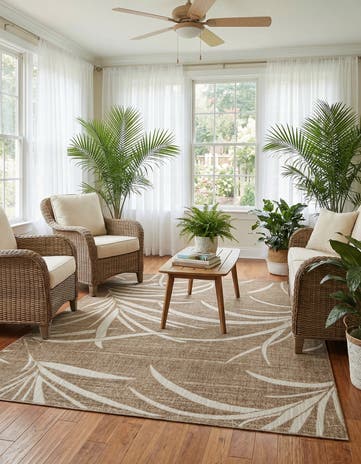 8' x 10' Easy-Clean Botanical Indoor / Outdoor Rug