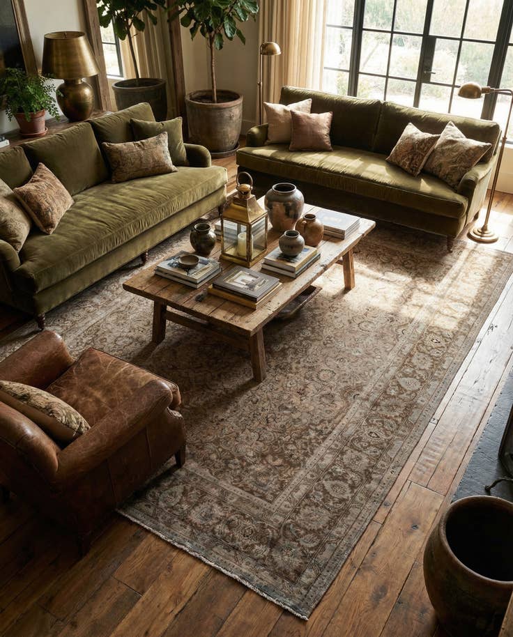 Detail image of 9' 5 x 12' 5 Hand Knotted Ultra Vintage Persian Wool Rug