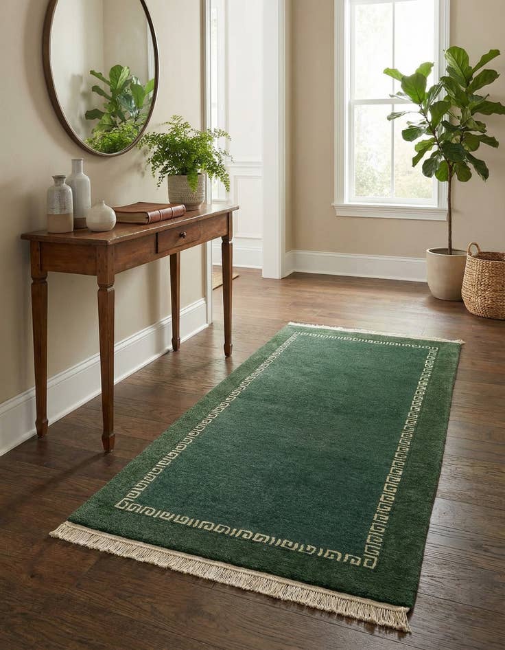 Detail image of 2' 5 x 4' 7  Hand Knotted Tibet Runner Rug