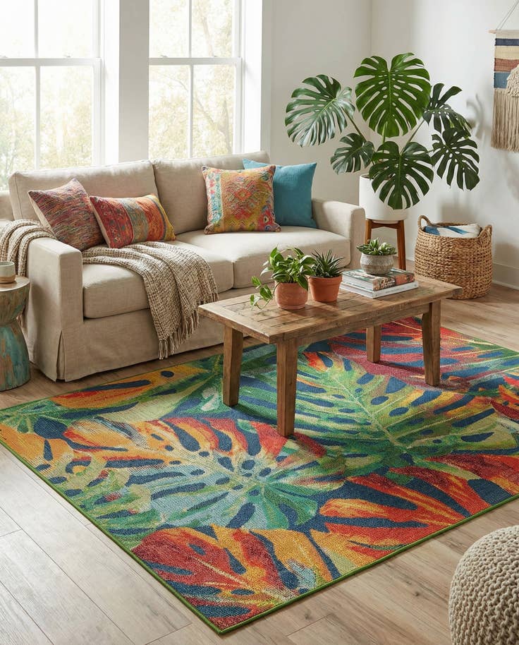 Detail image of 6' 1 x 9' Easy-Clean Baja Indoor / Outdoor Rug