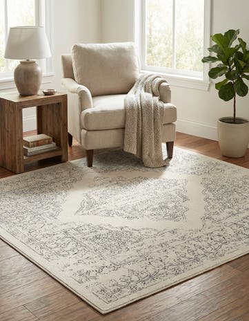 White Isabella Square Rug