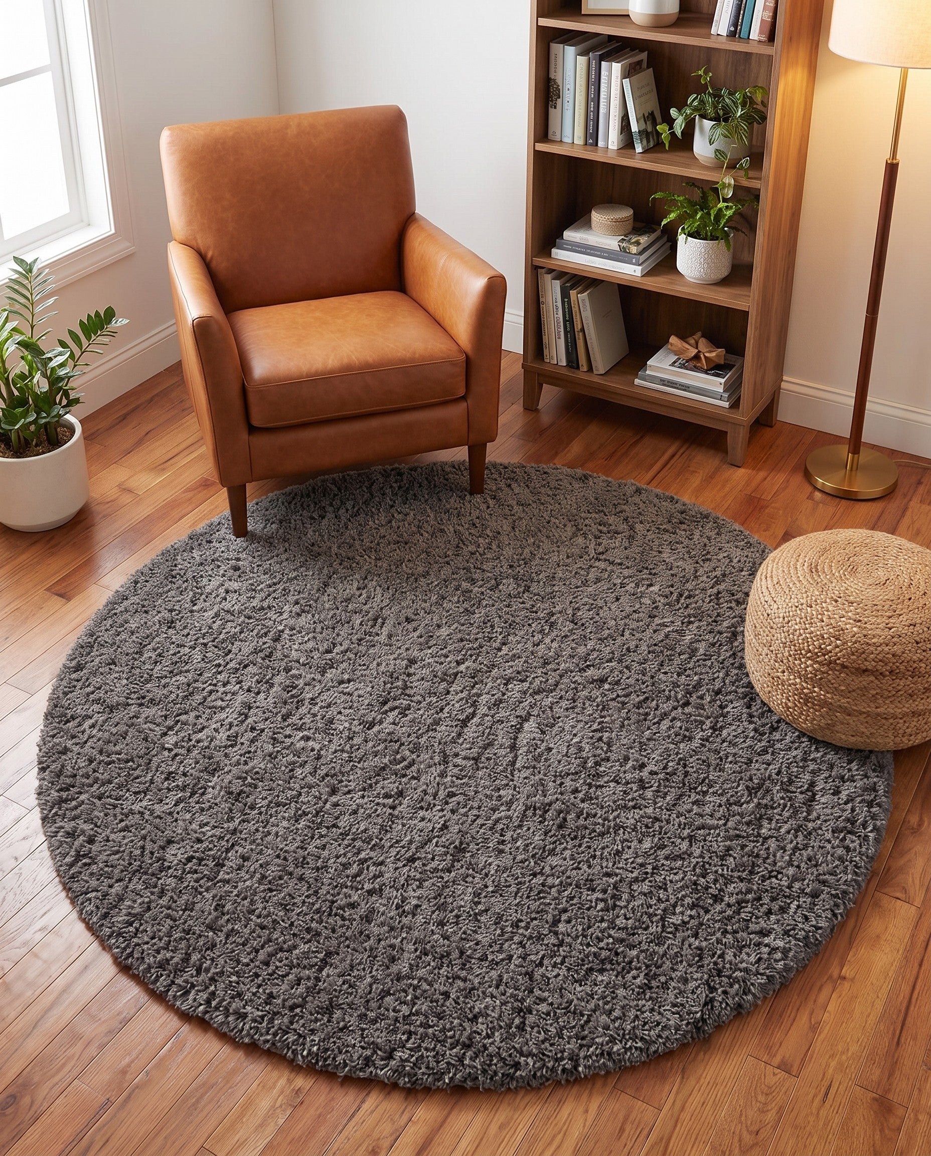 5' x 5' Infinity Shag Round Rug