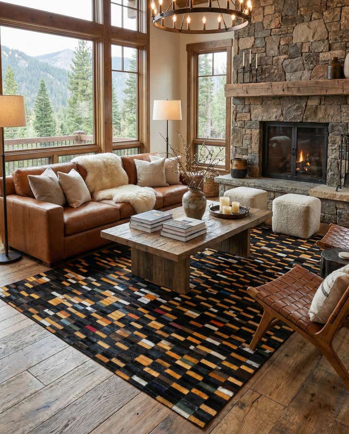 5' 2 x 7' 10 Cowhide - Patchwork Rug