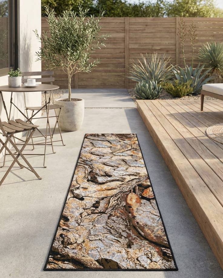 Detail image of 2' x 8' Easy-Clean Modern Indoor / Outdoor Runner Rug