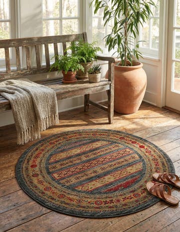 3' x 3' Kashkuli Gabbeh Round Rug