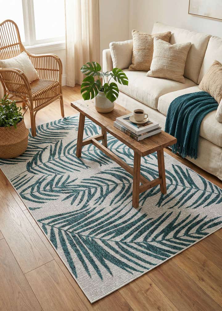 4' x 6' Easy-Clean Botanical Indoor / Outdoor Rug
