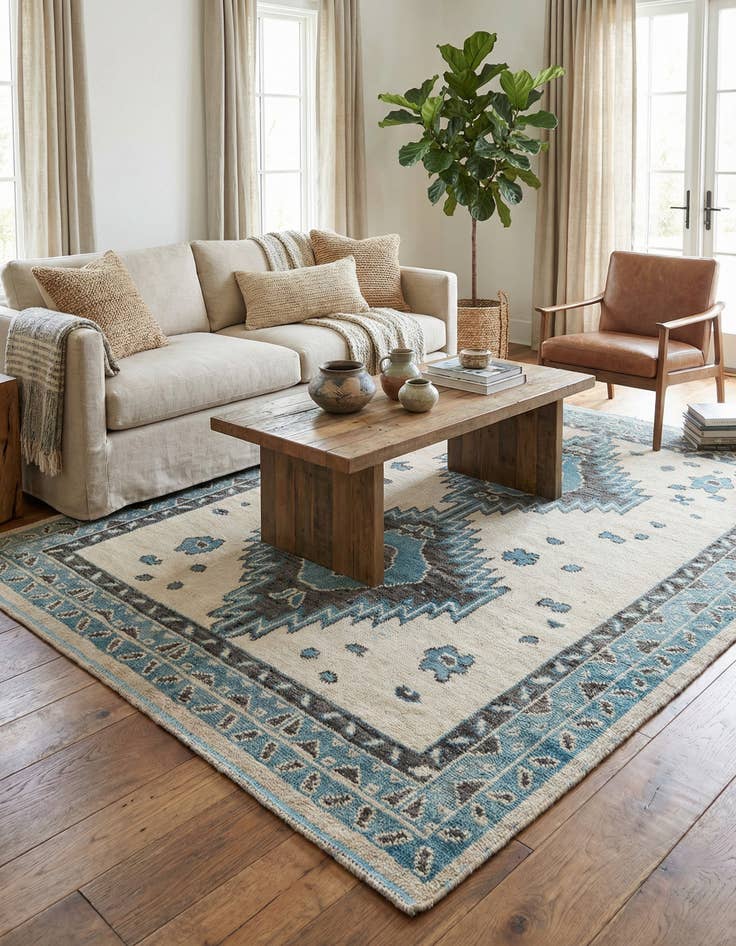 Detail image of 7' 8 x 10' 1  Hand Knotted Moroccan Wool Rug