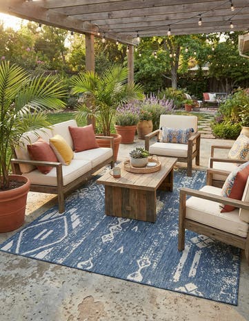 7' 10 x 10' Easy-Clean Bohemian Indoor / Outdoor Rug