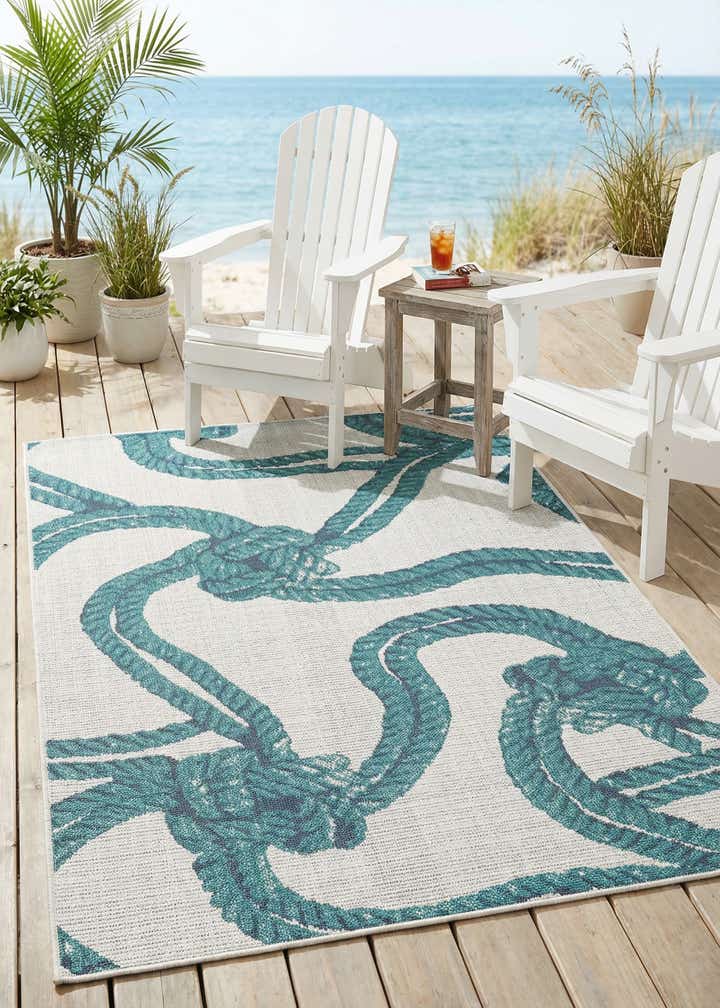4' x 6' Easy-Clean Coastal Indoor / Outdoor Rug
