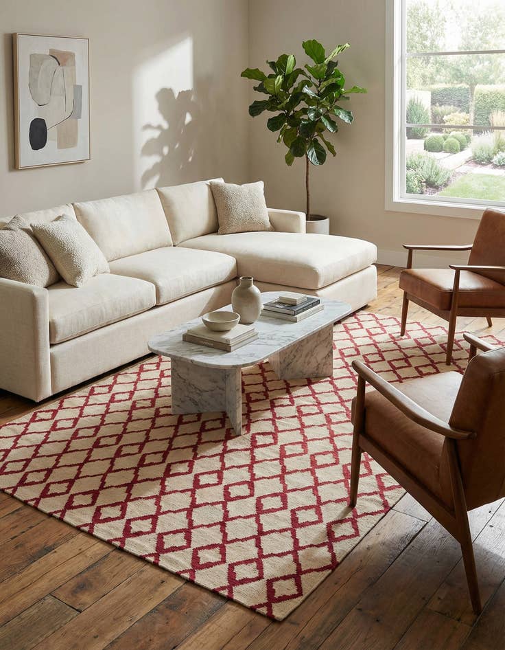 Detail image of 7' x 9' 6  Hand Woven Kilim Modern Wool Rug