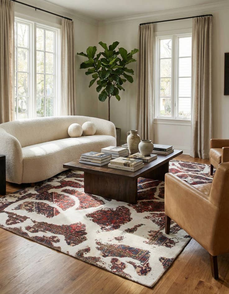 Detail image of  6' 2 x 8' 8  Hand Knotted Ultra Vintage Persian Wool Rug