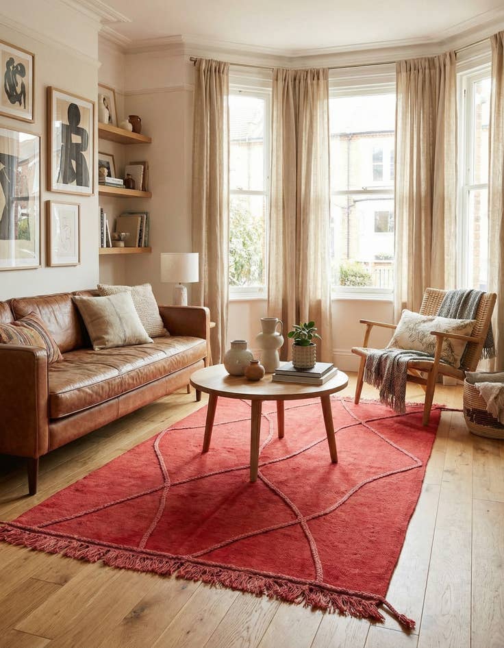 Detail image of 4' 2 x 6' 1  Hand Knotted Moroccan Wool Rug